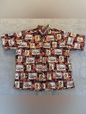 Vtg USC Team Trojan Hawaiian Tropical Button Up SS Shirt College Men’s Size 2XL